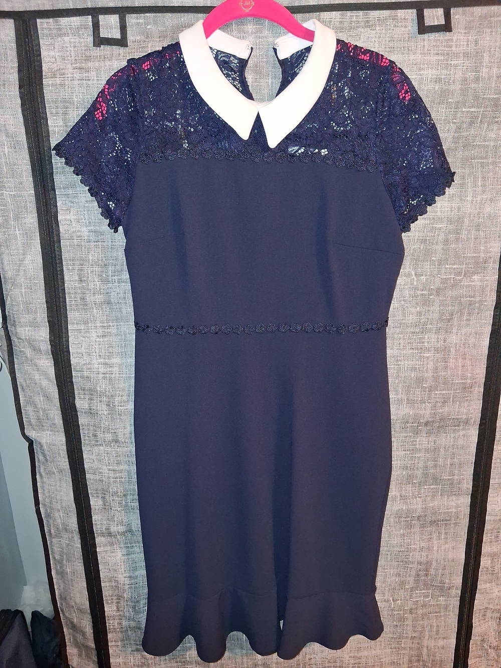 Shelby & Palmer Navy Dress with White Peter Pan Collar